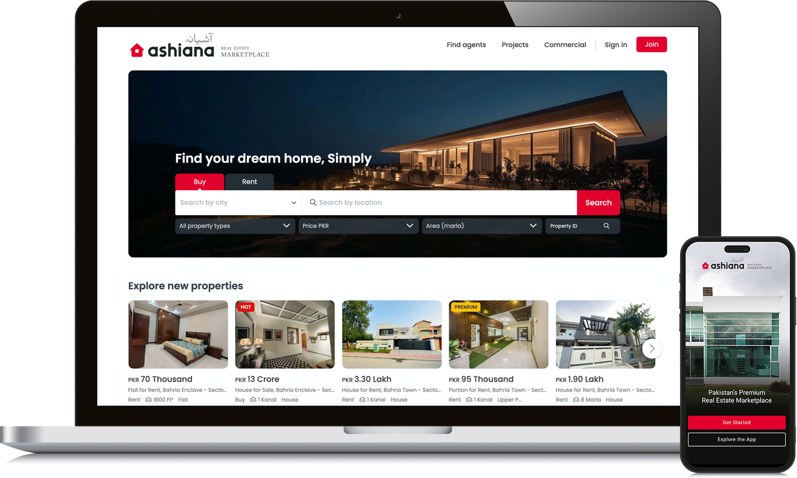 Ashiana.pk web and mobile